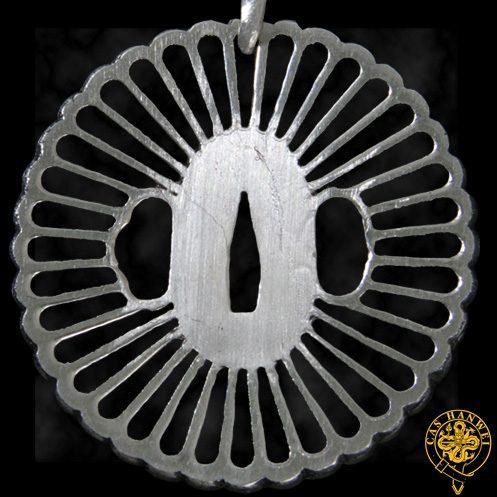 foto Wheel Silver Tsuba Pendant